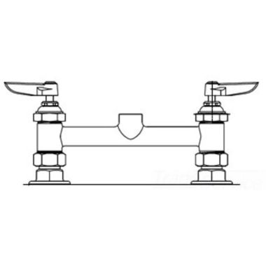 Click here to see T&S Brass B-0320-LN T&S BRASS B-0320-LN DOUBLE PANTRY RIGID BASE FAUCET, DECK MOUNT, 8