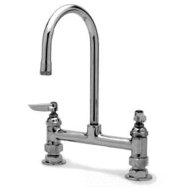 Click here to see T&S Brass B-0320-M T&s Brass B-0320-M Double Pantry Faucet with Rigid Gooseneck, Lever Handles