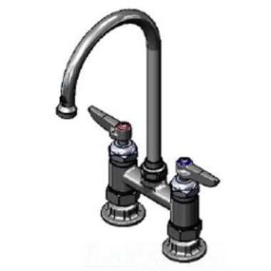 Click here to see T&S Brass B-0325-CR T&S Brass B-0325-CR Double Pantry Faucet with Swivel Gooseneck, Lever Handles