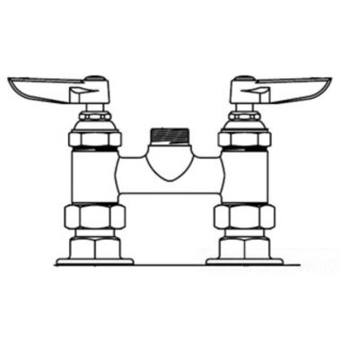 Click here to see T&S Brass B-0325-LN T&S BRASS B-0325-LN DOUBLE PANTRY SWIVEL BASE FAUCET, DECK MOUNT, 4