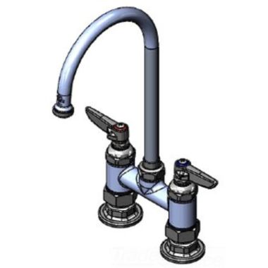 Click here to see T&S Brass B-0325-M T&S Brass B-0325-M Double Pantry Faucet with Swivel Gooseneck, Lever Handles