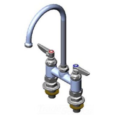 Click here to see T&S Brass B-0325-NPL T&S Brass B-0325-NPL Pantry Faucet with Swivel Gooseneck, Lever Handles