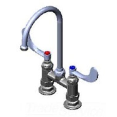 Click here to see T&S Brass B-0325-WH4 T&S Brass B-0325-WH4 Double Pantry Faucet with Swivel Gooseneck