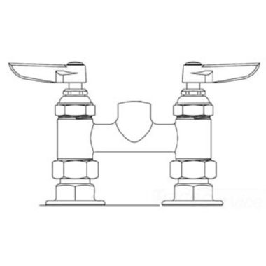 Click here to see T&S Brass B-0326-LN T&S BRASS B-0326-LN DOUBLE PANTRY RIGID BASE FAUCET, DECK MOUNT, LESS NOZZLE