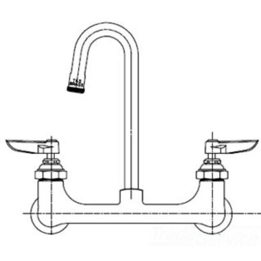 Click here to see T&S Brass B-0330-01 T&S Brass B-0330-01 Double Pantry Faucet, Wall Mount, Rigid Gooseneck