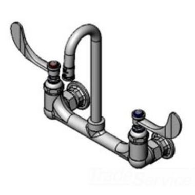 Click here to see T&S Brass B-0330-01-WH4 T&S Brass B-0330-01-WH4 Double Pantry Faucet, Wall Mount, Rigid Gooseneck