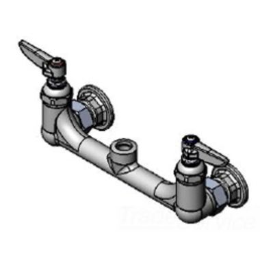 Click here to see T&S Brass B-0330-LNM T&S BRASS B-0330-LNM DOUBLE PANTRY RIGID BASE FAUCET, WALL MOUNT, 8