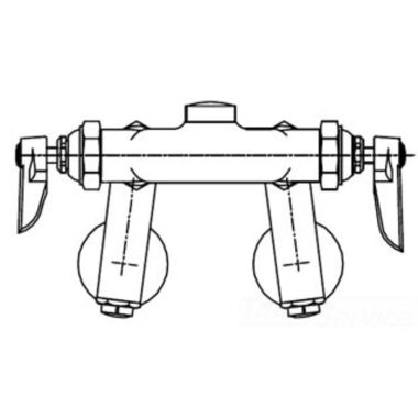 Click here to see T&S Brass B-0342-LN T&S BRASS B-0342-LN DOUBLE PANTRY RIGID BASE FAUCET,WALL MOUNT, ADJUSTABLE