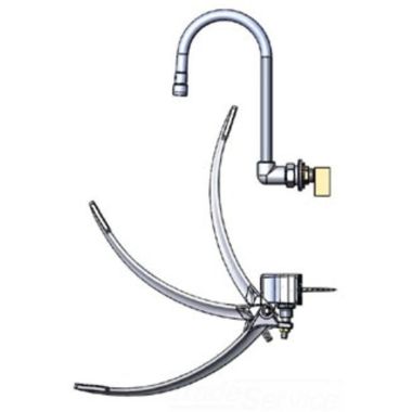 Click here to see T&S Brass B-0504-537K T&S BRASS B-0504-537K WALL-MOUNTED DOUBLE PEDAL VALVE W/ DUMMY RIGID GOOSENECK & SHORT ELBOW