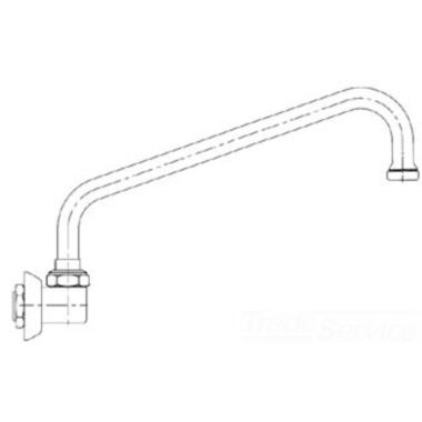 Click here to see T&S Brass B-0526-4 T&S BRASS B-0526-4 SWIVEL NOZZLE, WALL MOUNT, 10