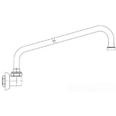 Click here to see T&S Brass B-0526-5 T&S BRASS B-0526-5 SWIVEL NOZZLE, WALL MOUNT, 12