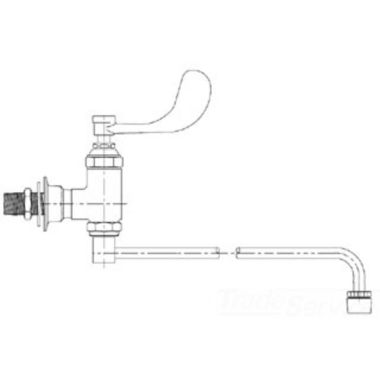 Click here to see T&S Brass B-0578 T&S BRASS B-0578 RANGE FAUCET, WALL MOUNT, AERATOR, WRIST HANDLE, 1/2