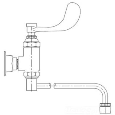 Click here to see T&S Brass B-0579-01 T&S BRASS B-0579-01 RANGE FAUCET, WALL MOUNT, AERATOR, WRIST HANDLE, 1/2
