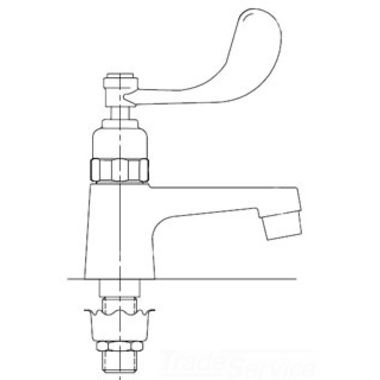 Click here to see T&S Brass B-0712-01 T&S BRASS B-0712-01 SILL FAUCET, SELF CLOSING METERING VALVE, WRIST HANDLE, VANDAL