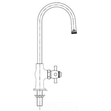 Click here to see T&S Brass B-0750 T&S BRASS B-0750 SILL FAUCET, DECK MOUNT, RIGID GOOSENECK WITH STREAM REGULATOR