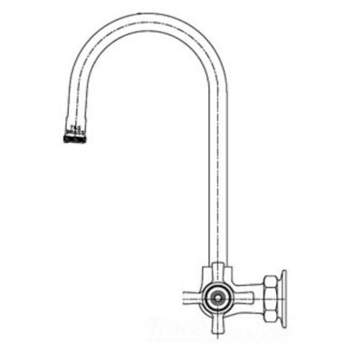 Click here to see T&S Brass B-0760 T&S BRASS B-0760 SILL FAUCET, WALL MOUNT, RIGID GOOSENECK WITH STREAM REGULATOR,