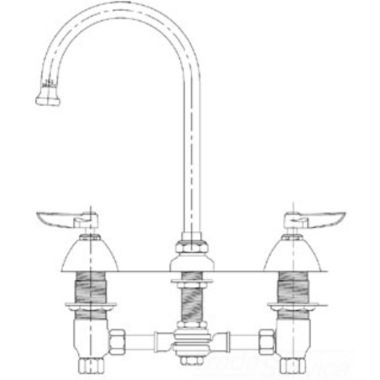 Click here to see T&S Brass B-0851 T&S BRASS B-0851 Deck Mount Medical Faucet, Concealed Body, 8