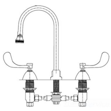 Click here to see T&S Brass B-0868-04L T&S BRASS B-0868-04L Medical Faucet, Concealed Body, 4