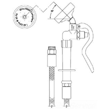 Click here to see T&S Brass B-0958 T&S BRASS B-0958 SPRAY ASSEMBLY, 3' CLEAR VINYL HOSE, SELF CLOSING ANGLED SPRAY