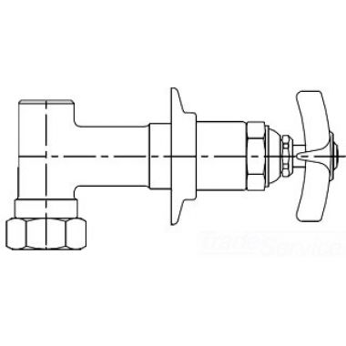 Click here to see T&S Brass B-1025-UCP T&S Brass B-1025-UCP Concealed Straight Valve, Union Coupling Inlet, 1/2