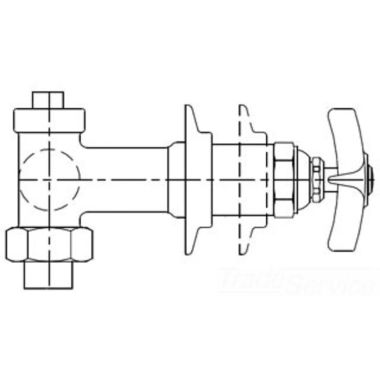 Click here to see T&S Brass B-1037 T&S BRASS B-1037 CONCEALED BYPASS MIXING VALVE, SOLDER UNION INLETS FOR 5/8