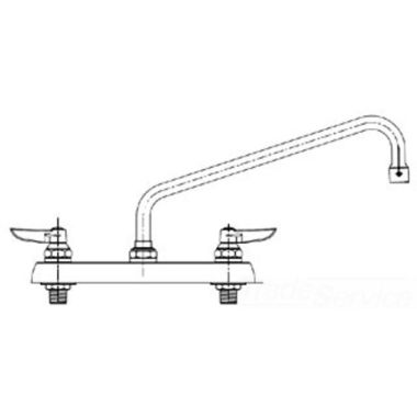 Click here to see T&S Brass B-1124 T&S Brass B-1124 Workboard Faucet, Deck Mount, 8