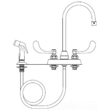 Click here to see T&S Brass B-1170 T&S Brass B-1170 Workboard Faucet, Deck Mount, 4