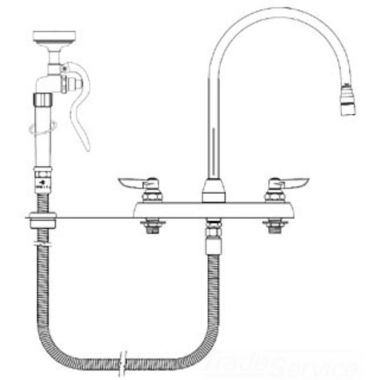 Click here to see T&S Brass B-1172-96-135X T&S Brass B-1172-96-135X Workboard Faucet