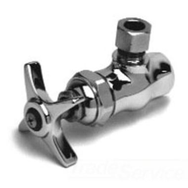Click here to see T&S Brass B-1341 T&S BRASS B-1341 ANGLE STOP, 4-ARM HANDLE, 3/8
