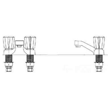 Click here to see T&S Brass B-1871 T&S BRASS B-1871 COMMERCIAL FAUCET, DECK MOUNT, CAST BASIN SPOUT, AERATOR, LEXAN HANDLES