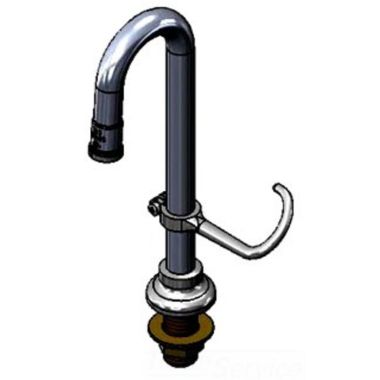 Click here to see T&S Brass B-2140 T&S BRASS B-2140 RIGID GOOSENECK, DECK MOUNT, PLAIN END OUTLET, FINGER HOOK, 2-3/4