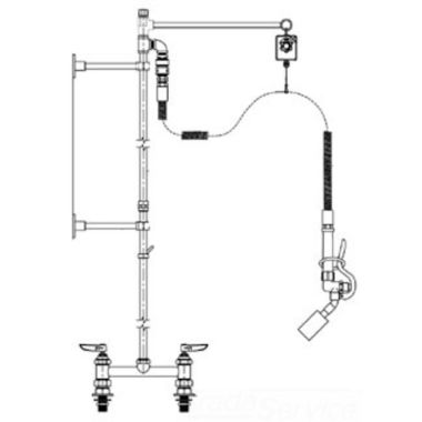 Click here to see T&S Brass B-0128 T&S BRASS B-0128 PRE-RINSE, BALANCER, DECK MOUNT BASE, 8