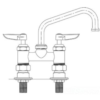 Click here to see T&S Brass B-2283-CR T&S BRASS B-2283-CR Deck Mount Double Pantry Faucet, 4