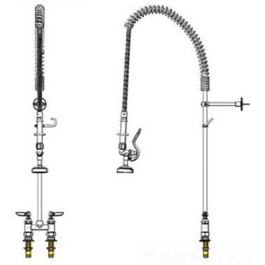 Click here to see T&S Brass B-2290 T&S BRASS B-2290 PRE-RINSE, SPRING ACTION, DECK MOUNT, 4