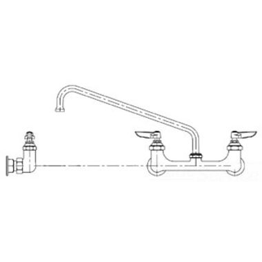 Click here to see T&S Brass B-2388-CR-M T&S BRASS B-2388-CR-M WALL MOUNT FAUCET W/ CERAMA CARTRIDGES - MASTER PACK QTY OF 6