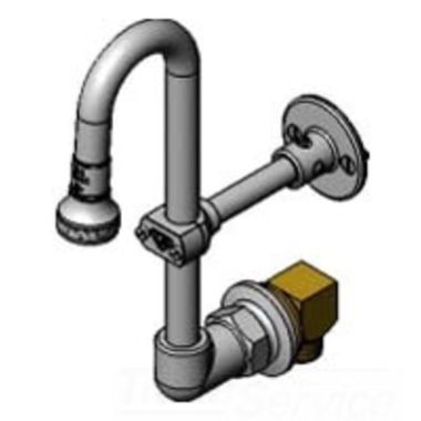Click here to see T&S Brass B-2456-W-119X T&S BRASS B-2456-W-119X WALL MOUNT ELBOW, 119X RIGID GOOSENECK, 1.5 GPM ROSESPRAY,
