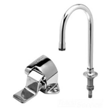 Click here to see T&S Brass B-2464 T&S BRASS B-2464 SINGLE PEDAL VALVE & DUMMY RIGID GOOSENECK W/ ROSESPRAY OUTLET