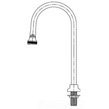 Click here to see T&S Brass B-2469 T&S BRASS B-2469 DOUBLE PEDAL VALVE & DUMMY RIGID GOOSENECK W/ ROSESPRAY OUTLET