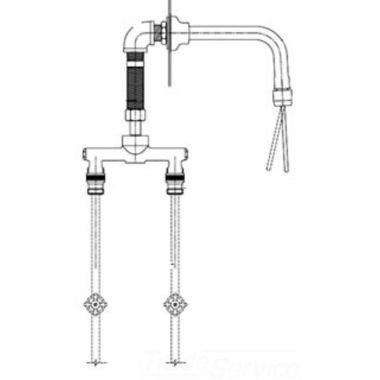 Click here to see T&S Brass B-2500 T&S BRASS B-2500 SELF-CLOSING FAUCET, WATER-SAVER AERATOR W/ CONTROL ROD, SPREADE W/