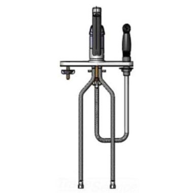 Click here to see T&S Brass B-2730-3H T&S BRASS B-2730-3H SINGLE LEVER FAUCET W/ 4' SIDE SPRAY FOR 3-HOLE SINKS