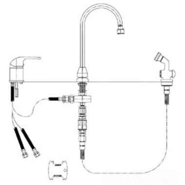 Click here to see T&S Brass B-2749 T&S BRASS B-2749 SIDE MOUNT MIXER, DUMMY SWIVEL GN, VR AERATOR, B-0101, B-KF, B-0970-FE