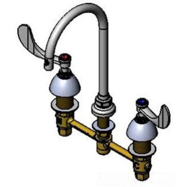 Click here to see T&S Brass B-2866-05FC-PV T&S Brass B-2866-05FC-PV Concealed Widespread Lavatory Faucet, EasyInstall CWS w/ Eternas, 1.5 gpm, Wrist-Action Handles, PV Connection