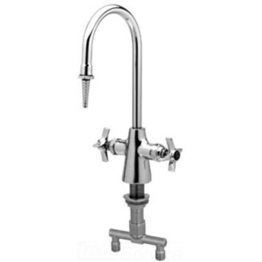 Click here to see T&S Brass BL-5704-03 T&S BRASS BL-5704-03 LAB MIXING FAUCET, SWIVEL GOOSENECK, SERRATED TIP, 4