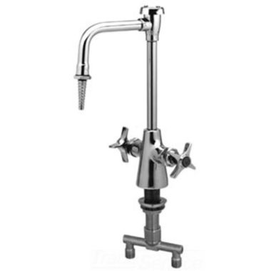 Click here to see T&S Brass BL-5704-09 T&S BRASS BL-5704-09 LAB MIXING FAUCET, VAC. BREAKER SWING GOOSENECK, SERRATED TIP, 4