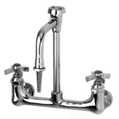 Click here to see T&S Brass BL-5725-02 T&S BRASS BL-5725-02 LAB MIXING FAUCET, WALL MOUNTED, SWIVEL GOOSENECK, SERRATED TIP,
