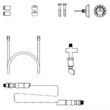 Click here to see T&S Brass MV-1907-04C T&S Brass MV-1907-04C Industrial Valve Accessory Kit: 50' Hose w/ Bracket & Hardware, Thermometer, Swivel Tee