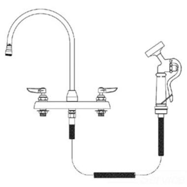 Click here to see T&S Brass PG-2347-VH T&S BRASS PG-2347-VH PET GROOMING FAUCET W/ SPRAY VALVE, 8