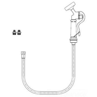 Click here to see T&S Brass PG-35AV-VH06 T&S BRASS PG-35AV-VH06 PET GROOMING ALUMINUM ANGLED SPRAY VALVE WITH DECK FLANGE, 7' VINYL