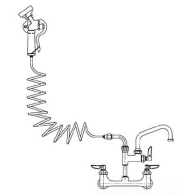 Click here to see T&S Brass PG-8WSAN-10 T&S BRASS PG-8WSAN-10 PET GROOM:WALL MNT,NO VB,B-155 034A,061X,COIL HOSE,ALUM SPRAY