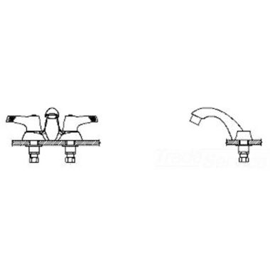 Click here to see Delta 21C153-TI Delta 21C153-TI Tech 2-Handle Cast Centerset Lavatory Faucet, Hooded Lever, No Pop-Up Hole, VR Spray Outlet, Temp Indicators, Chrome